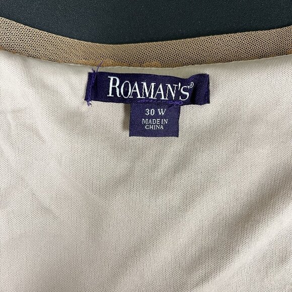 Roaman's Sequin Rose Gold Evening Blouse Sz 30W, glam cocktail party top - Picture 5 of 9